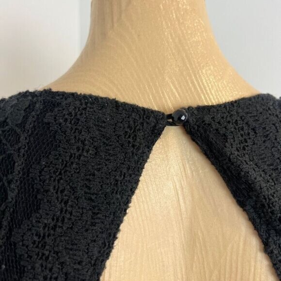 RVCA Small Sleeveless Black Lace Detail Open Back Mini Dress A Line Summer - Picture 6 of 15